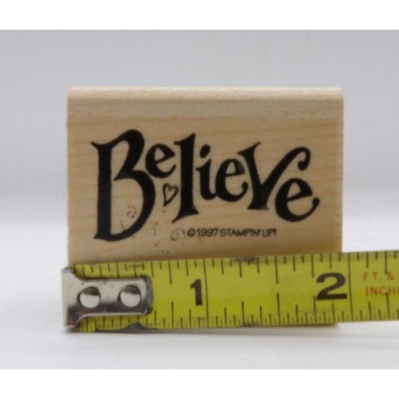 Stamp "Believe" Stampin' Up! ©1997 2" x 1 3/4" - Picture 3 of 4